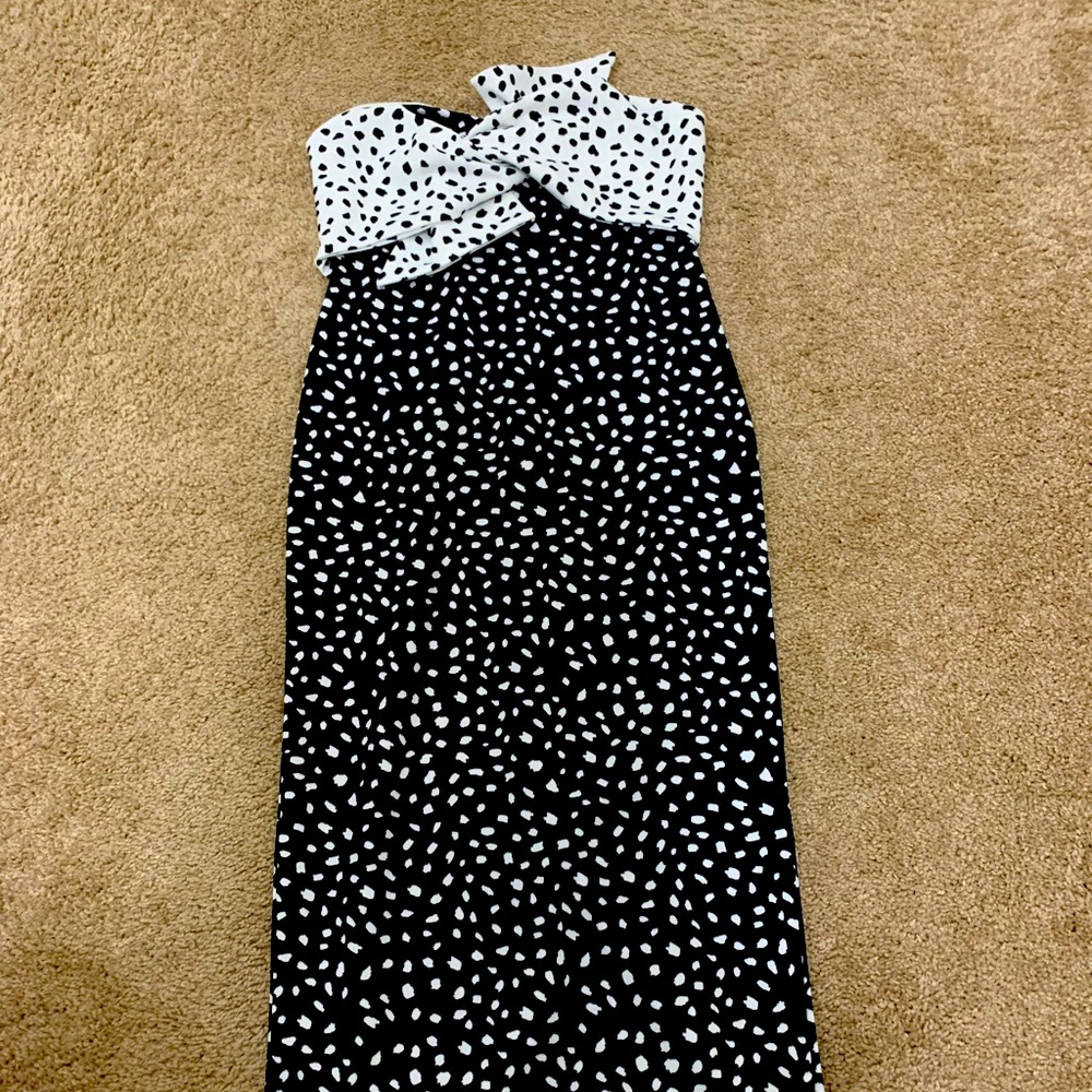 Top shop 80s inspired black and white dress